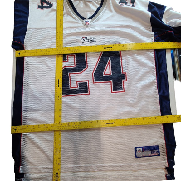 Authentic NFL On Field Sewn Reebok 24 Ty Law New England Patriots Jersey 2XL 495 - Picture 6 of 10
